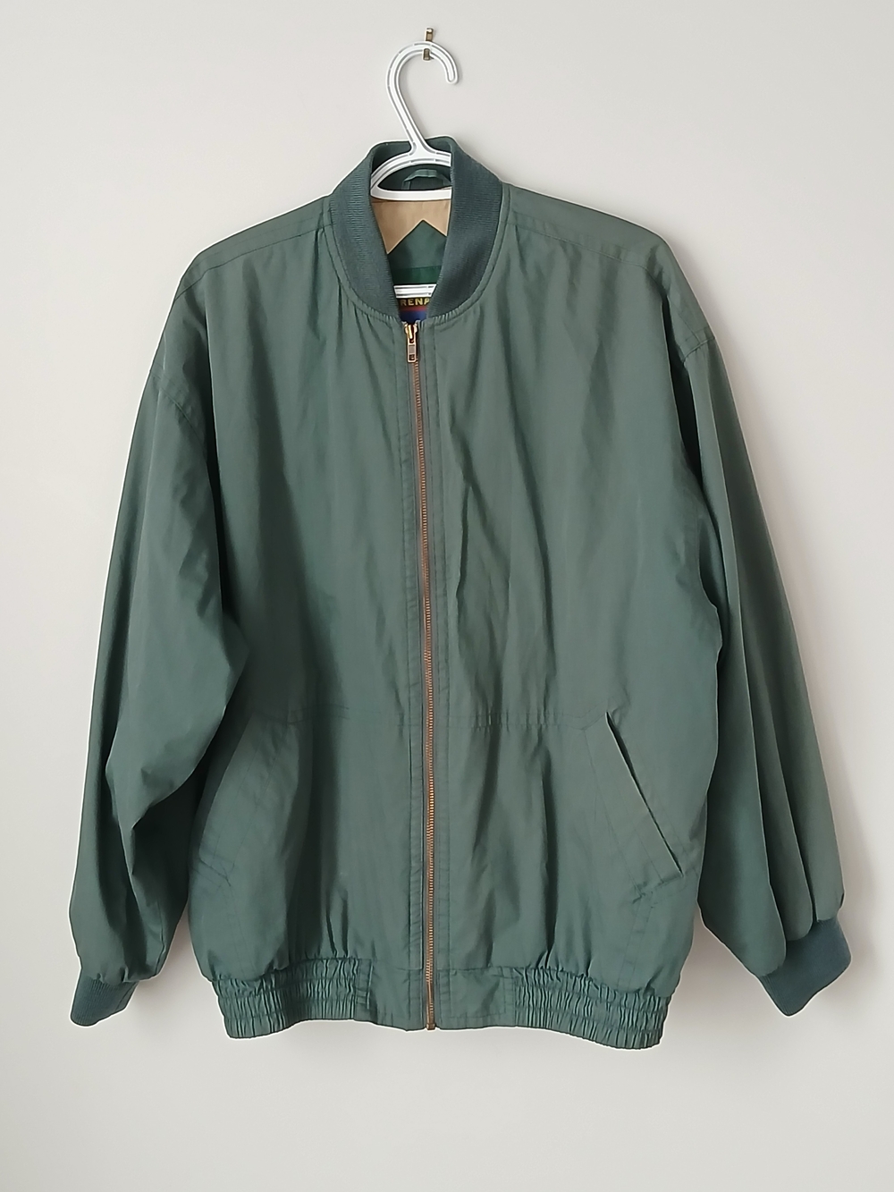 Vintage 90s Grenadier Green Bomber Jacket Mens L Zip-Up